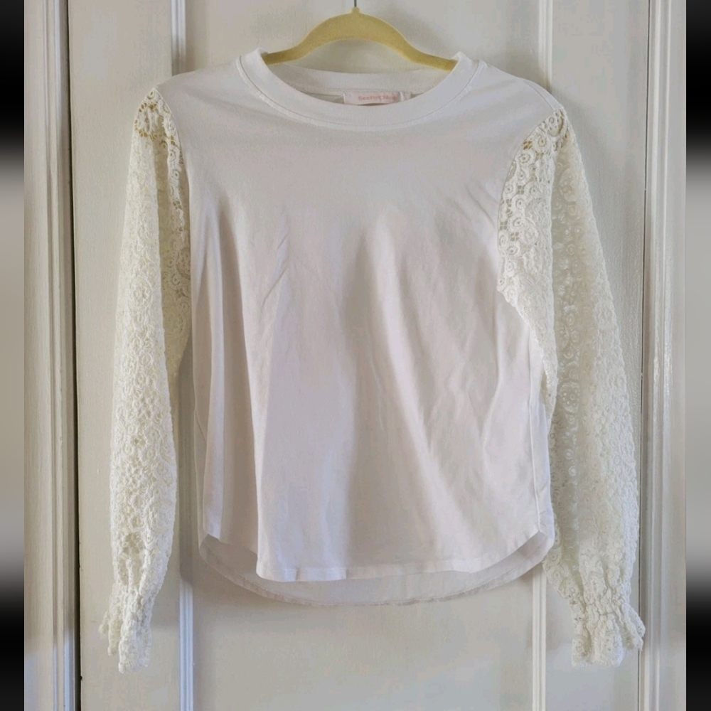 See By Chloe White Lace Sleeve Blouse